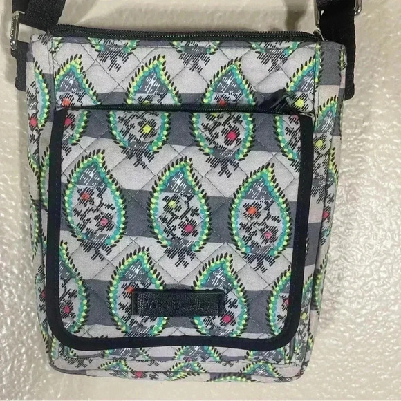 Vera Bradley "Paisley‎ Stripes" Iconic RFID Mini Crossbody Hipster Bag - Picture 1 of 8